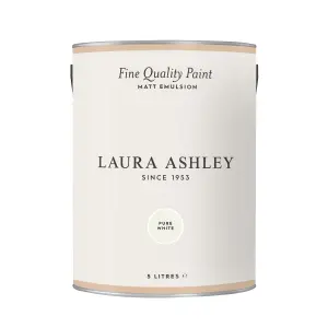 Laura Ashley Pure White Matt Emulsion paint, 5L