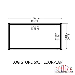 Large Heavy Duty Log Store 6x3