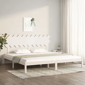 Berkfield Bed Frame White 200x200 cm Solid Wood