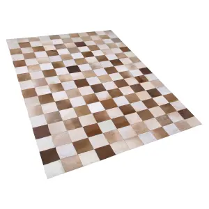 Cowhide Area Rug Brown and Beige 140 x 200 cm SOLMAZ