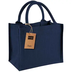 Westford Mill Jute Mini Gift Bag Navy (One Size)