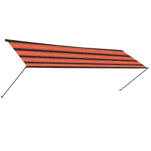 Berkfield Retractable Awning with LED 300x150 cm Orange and Brown