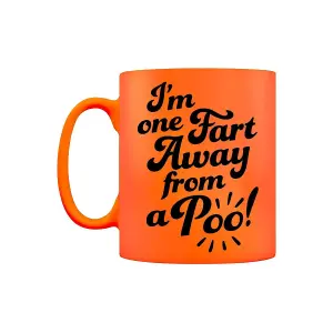 Grindstore Im One Fart Away From A Poo Mug Neon Orange/Black (One Size)