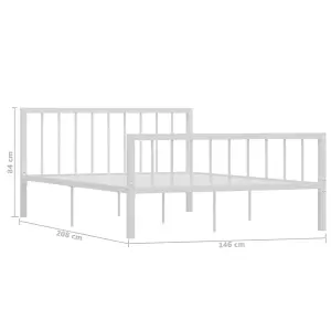 Berkfield Bed Frame White Metal 140x200 cm