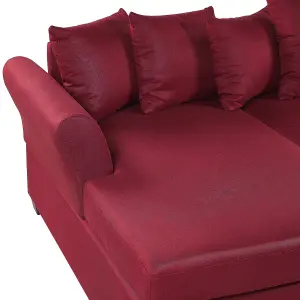 Right-Hand Corner Sofa VIKNA Dark Red Fabric Right Hand