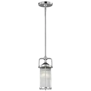 IP44 Ceiling Pendant Light Secure Glass Tube Shades in Rows Chrome LED G9 3.5W