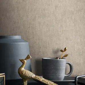 Galerie Earth Collection Brown Textured Scratch Effect Sheen Wallpaper Roll