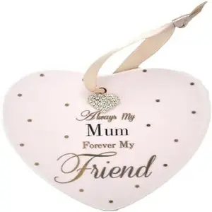 Hanging Heart Shaped Always My Mum Forever My Friend Plaque Decoration Xmas Gift