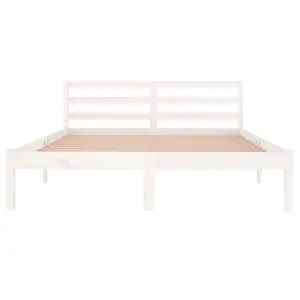 Berkfield Day Bed Solid Wood Pine 140x200 cm Double White