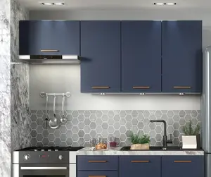 600 Kitchen Extractor Housing Unit Wall Cabinet 60cm Navy Dark Blue Lift Up Nora