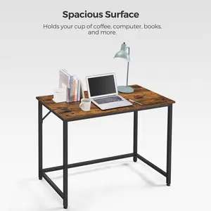 Jana Desk Rustic Brown/Black / 76cm H x 100cm W x 50cm D