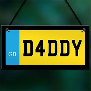 Red Ocean Best Dad Daddy Novelty Number Plate Sign Fathers Day Gift For Daddy From Daughter Son Man Cave Bedroom Sign