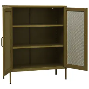 Berkfield Storage Cabinet Olive Green 80x35x101.5 cm Steel