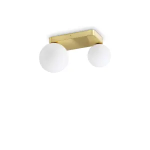 Ideal Lux Penta 2 Light Globe Ceiling Light Brass