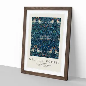 Birds Vol.3 by William Morris - Picture Frame Art Prints Walnut / 48cm H x 36cm W x 2cm D