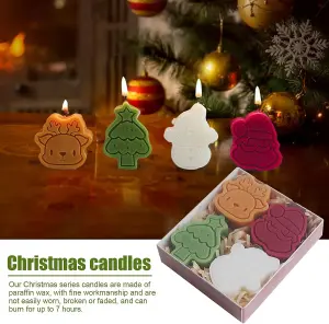 4 Pieces Christmas Candles Set Christmas Gift Set