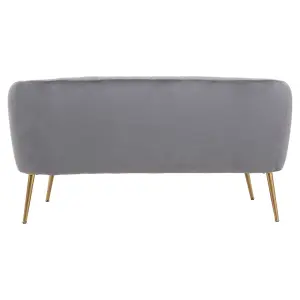 Interiors by Premier Larissa Two Seat Grey Velvet Sofa