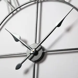 EOS - Skeleton Wall Clock with Roman Numerals - 100x100 - (Black)