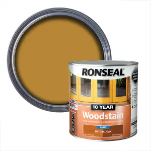 Ronseal 10 Year Natural oak Satin Quick dry Doors & window frames Wood stain, 2.5L