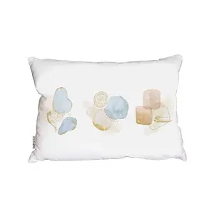 Blush, Blue, White, Beige Watercolor Illustration & Elements (Cushion) / 30cm x 45cm