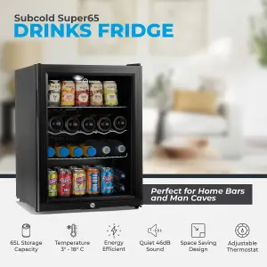 Subcold Super 65 LED Drinks Fridge - Black