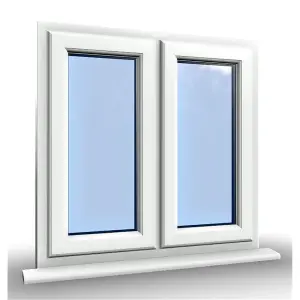 1245mm (W) x 1045mm (H) PVCu StormProof Casement Window - 2 Central Opening Windows -  White Internal & External