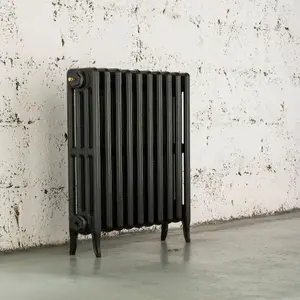 Arroll Neo-Classic Pewter 4 Column Radiator, (W)634mm x (H)660mm