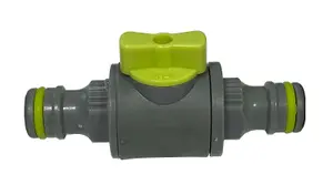 Garden Hose  Connectors Fittings Universal Standard Hozelock Compatible Lime In-Line Valve