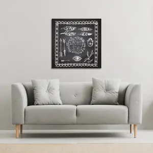 Boho Style motivating phrase (Canvas Print) / 114 x 114 x 4cm