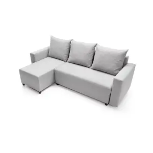 Oslo Reversible Corner Sofa Bed in Light Grey