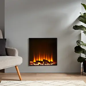 Focal Point Eccentra 2kW Matt Black Electric Fire (H)777mm (W)663mm (D)127mm