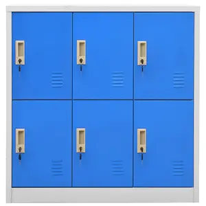 Berkfield Locker Cabinets 2 pcs Light Grey and Blue 90x45x92.5 cm Steel