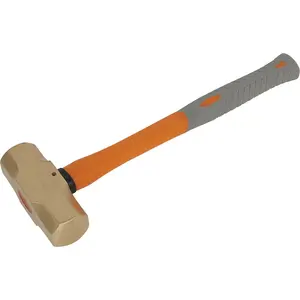 4.4lb Non-Sparking Sledge Hammer with Shock Absorbing Grip and Fiberglass Shaft