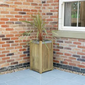 Forest Garden Slender Wooden Rectangular Planter (H)75cm (W)40cm