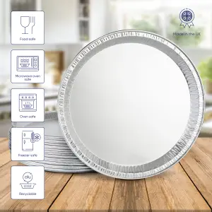 10 Pk Coppice Silver Round Aluminium Foil Platters for Parties, Buffets & Entertaining 31cm Food Safe