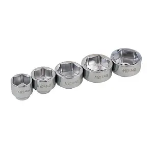 Oil Filter Socket Set Cap Wrench Kit 5 Pc 24 - 38 mm (Neilsen CT1780)