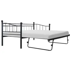 Berkfield Bed Frame Black Steel 180x200/90x200 cm 6FT Super King