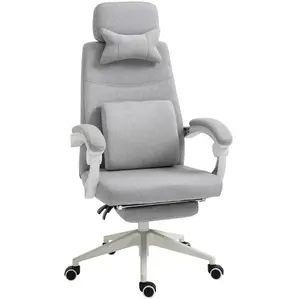 Vinsetto Home Office Chair Reclining Computer Chair w/ Lumbar Support Grey