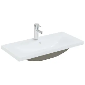 Berkfield Built-in Basin with Faucet 81x39x18 cm Ceramic White