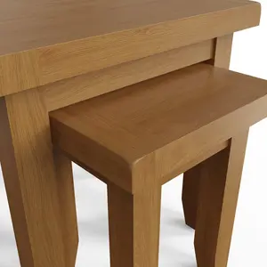 Alzenia Nest Of 2 Side Tables. Solid Oak