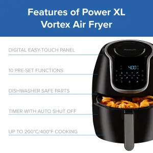 Power XL Vortex Air Fryer -  Black 4.7L