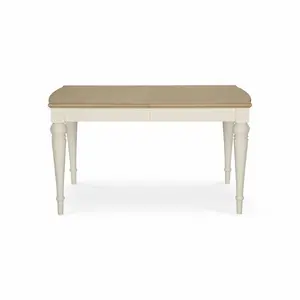 Moira Extendable Solid Wood Base Dining Table Antique White / 77cm H x 140cm W x 90cm D