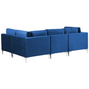 Corner Sofa EVJA Navy Blue Velvet Left Hand