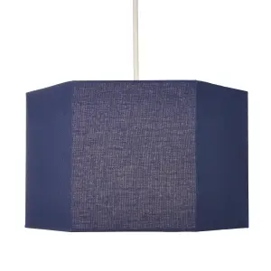 Glow Easy fit Navy Plain Lamp shade (D)33cm