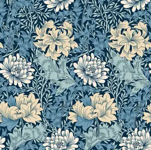 Hoopla Walls Chrysanthemum  Navy Mix Smooth Matt Wallpaper