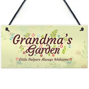 Red Ocean Grandma's Garden Novelty Hanging Plaque Summer House Sign Garden Shed Home Decor