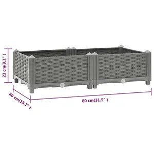 Berkfield Raised Bed 80x40x23 cm Polypropylene