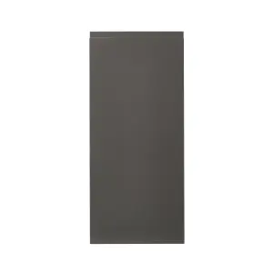 GoodHome Garcinia Integrated handle Gloss anthracite Tall wall Cabinet door (W)400mm (H)895mm (T)19mm