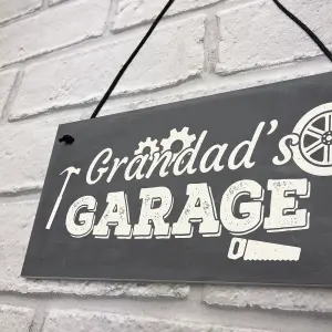 Red Ocean Grandad's Garage Hanging Wall Plaque Novelty Workshop Man Cave Shed Sign Father Gift