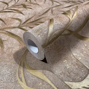 Galerie The New Design Book Metallic Copper/Gold Leaf Wallpaper Roll